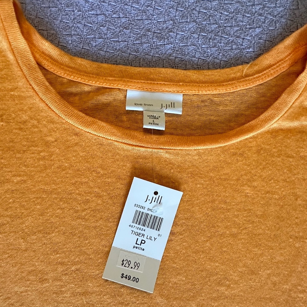J.Jill 100% linen boxy tee, short sleeves, NWT - Picture 2 of 6